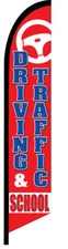 DRIVING and TRAFFIC SCHOOL SWOOPER FEATHER FLAG BANNER SIGN KIT