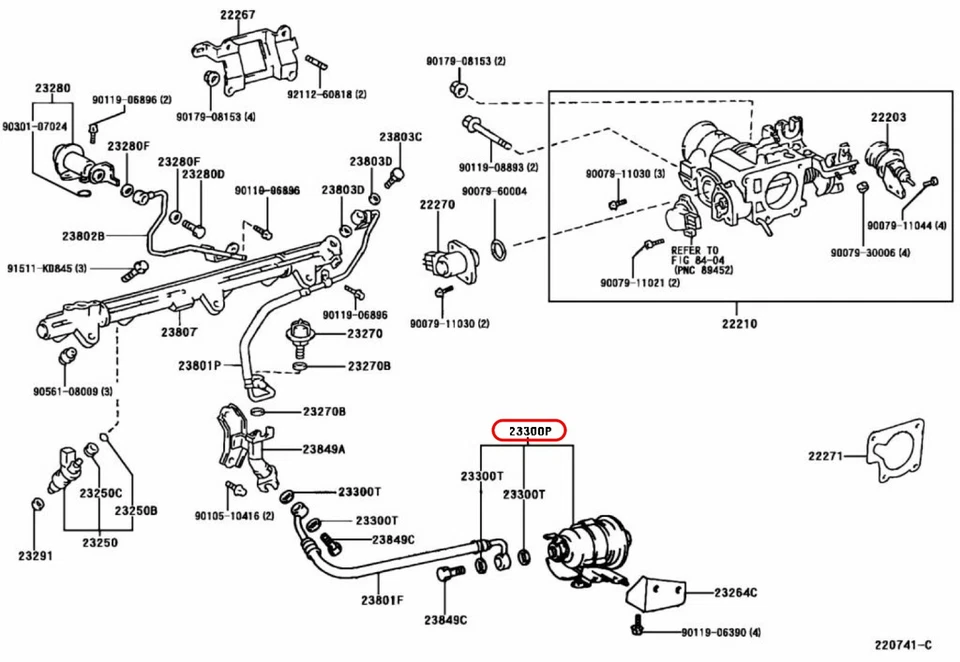 Toyota Supra MK4 JZA80 2JZ-GTE 2JZ-GE 93-98 Genuine Fuel Filter & Hose Set OEM - Imagem 3 de 4