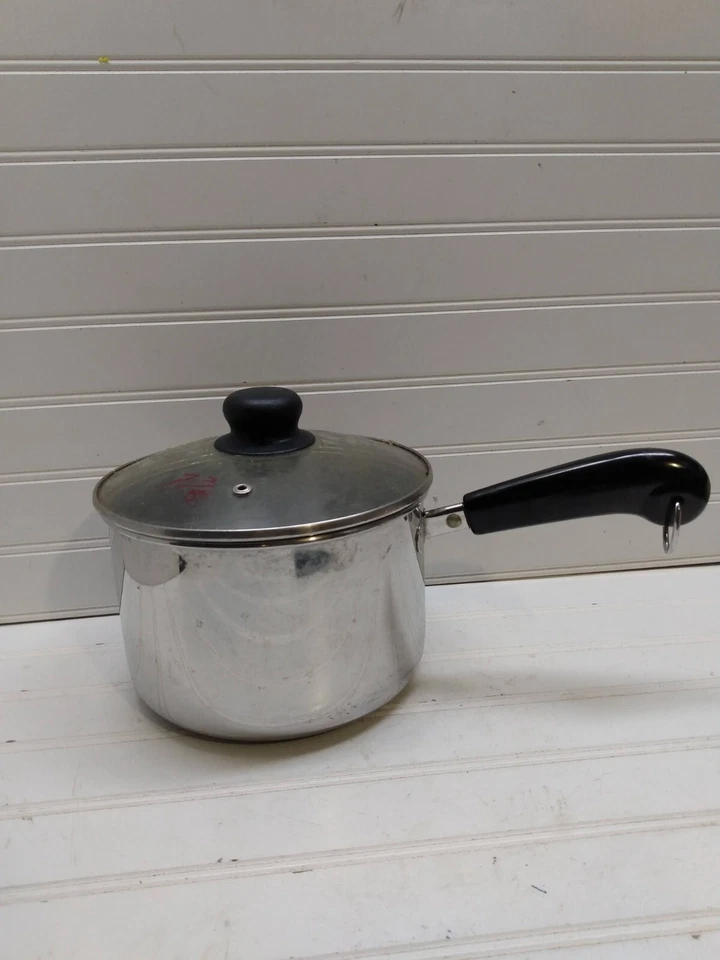 Revere Ware 3 Qt Saucepan Copper Clad Stainless Sauté Pot Frying Pan & Glass Lid - Image 2 of 4