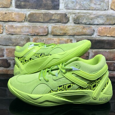 Mens 10 - Puma TRC Blaze Court x MCM Low Top Shoes Acid Lime Green 37762301
