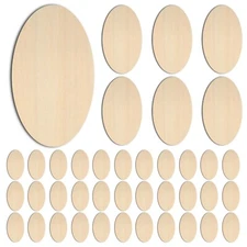 Oval Bulk Unfinished Wood Cutout Shape 1/2"-4" 25, 50, 100 Qty 1/8" Hobby