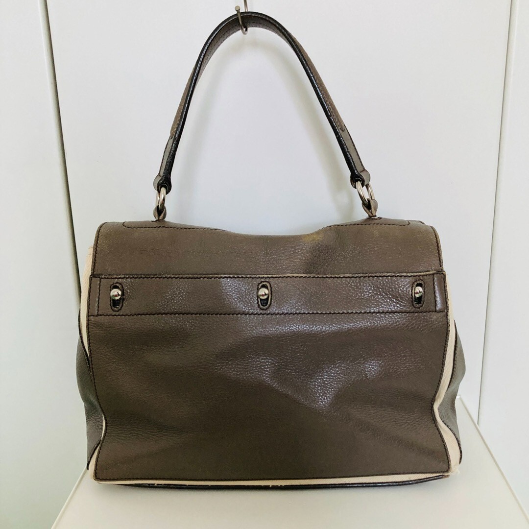 YVES SAINT LAURENT YSL M due borsette tote bag pelle grigia donna GIAPPONE