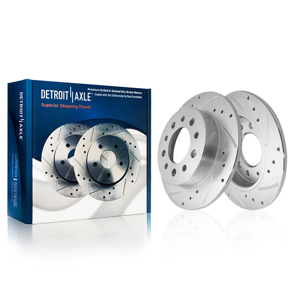 Front & Rear Drilled Rotors Ceramic Brake Pads for 2003 - 2007 Hyundai Tiburon — 第 4/4 张图片