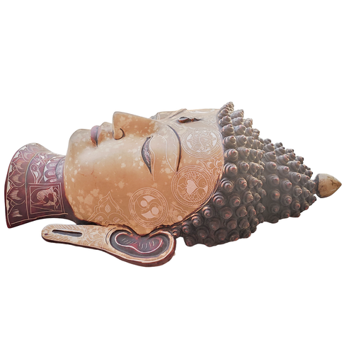 Buddha Mask 15" Wall hanging Art Sculpture painting & carving mask Religious - Picture 4 of 5