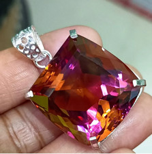 Certified 87.25 Ct Cushion Natural Zultanite 7 Color Pendant 925 Silver Jewelry