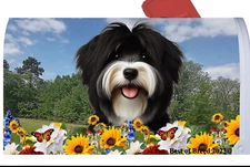 Tibetan Terrier Summer Flowers Mail Box Cover