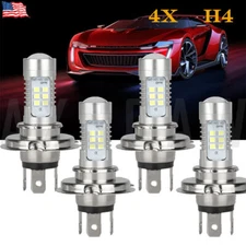4x H4 9003 HB2 Super White LED Headlight Bulb Conversion Kit High Low Beam 6000K