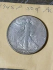 1945-P Walking Liberty Half Dollar Silver Coin - AU Toning