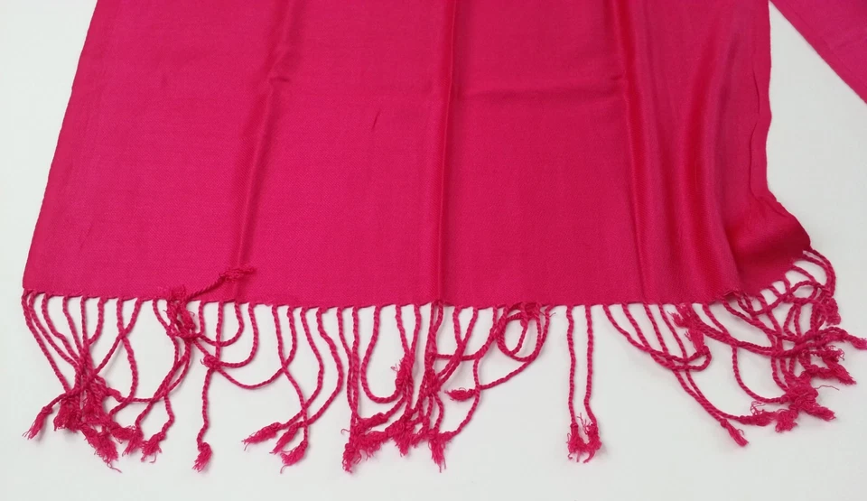 Hermosa Bufanda Rosa Fucsia Colección 18 Dieciocho 100% Viscosa Foto 2 de 4