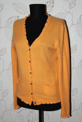 Lox Looxent Damen Orange Pullover Strickjacke Gr. GB 12 100% Kaschmir