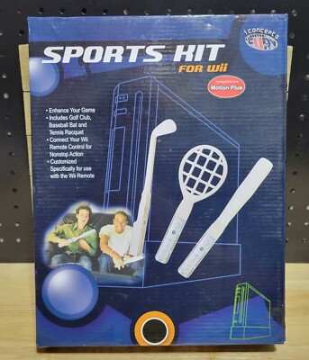 Nintendo Wii 3 Piece Tennis, Baseball & Golf Sports Controller Attachments