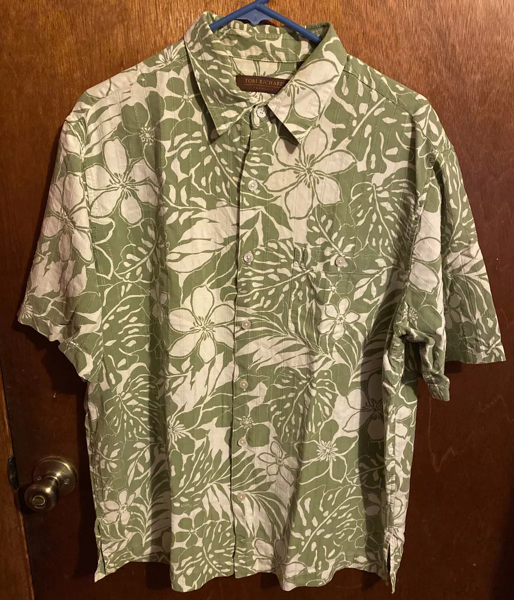 TORI RICHARD SIZE L LARGE ALOHA HAWAII SILK SHIRT HAWAIIAN