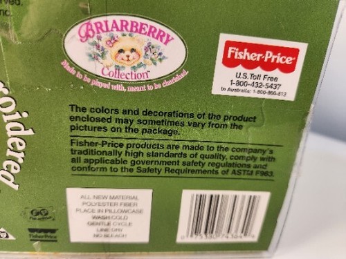 Fisher Price Briarberry Collection Mollyberry Bear Plush Vintage 1998 - New - Picture 12 of 13