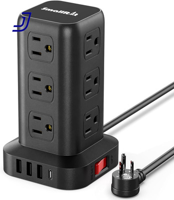 Extension Cord with Multiple Outlets Surge Protector Power Strip Tower 12AC 4Usb
