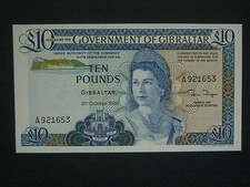 ***Fresh** UNC/AUNC ** Gibralta**&pound;10 1986 **Banknote**