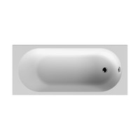 Nuie 1675 x 700mm Straight Single Ended Round Bath Tub White Acrylic