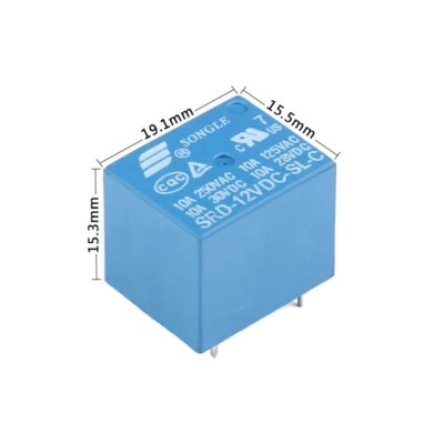 Relais SRD-03V 05V 09V 12V 24V 48VDC-SL-A -SL-C 4Pin 5Pin 10A