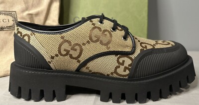 Gucci Maxi GG Shoes Camel Ebony/ Black Men's Size 13 (US 13.5