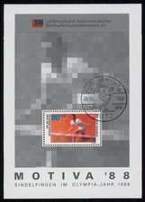 BRD BUND AUSSTELLUNGS-BLOCK 1988 SINDELFINGEN MOTIVA TENNIS SPORT OLYMPIA id18