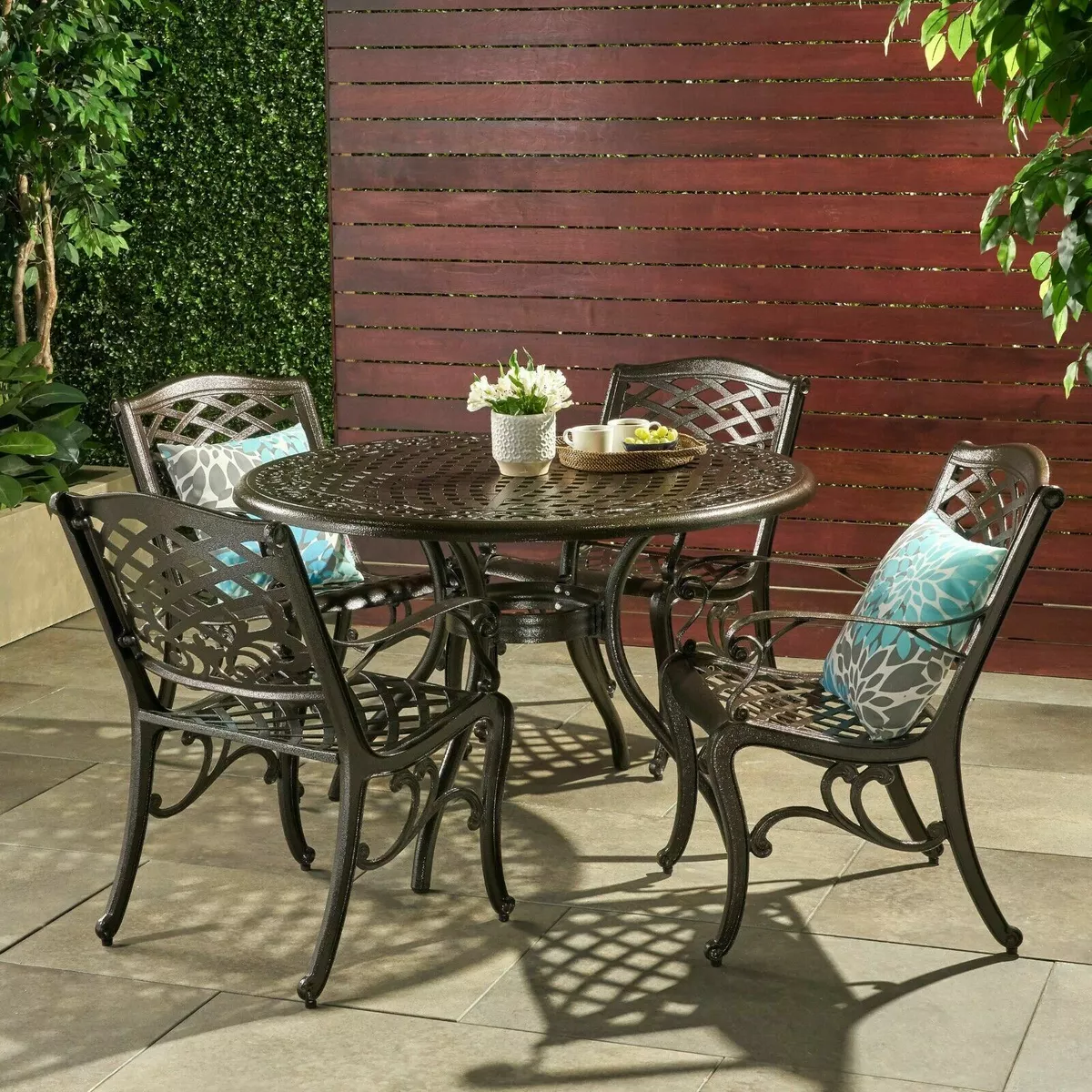 5 piece outdoor dining set with umbrella sale hole