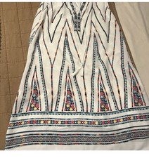 White Boho Multistripe Dress