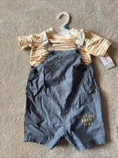 Carter s Overall t-short Combo 24 Month New With Tag Orange And White Striped