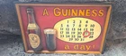 Vintage Wooden Guinness Beer Sign-A Guinness A day! Calender
