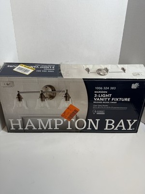Hampton Bay Marsden 23.5 in. 3-Light Brushed Nickel Bath Bar Vanity Light