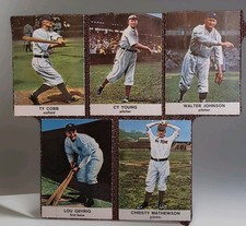 1961 Golden Press Baseball Lot (5) Gehrig,Cobb,Cy Young,Walter Johnson,Christy M