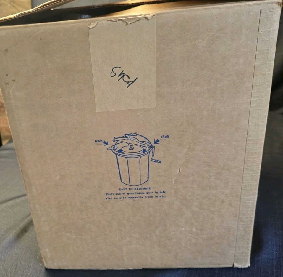 Vintage Hostess Ice Cream Freezer 4 Quart Hand Crank Ice Cream Maker Peerless 