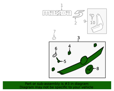 Genuine Mazda Garnish Lift Gate C51350810F50 / C513-50-810f-50 OEM