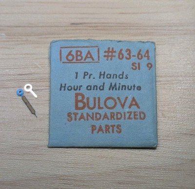 Bulova 6BA #63-64 SI 9 - 1 Pair Hands * Hour And Minute *