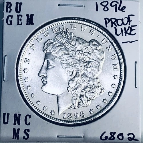 1896 BU GEM MORGAN SILVER DOLLAR UNC MS+++ U.S. MINT RARE COIN 6802