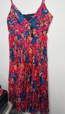 NWT Lulus Sincerely Gorgeous Multi Floral Pleated Dress Size XL