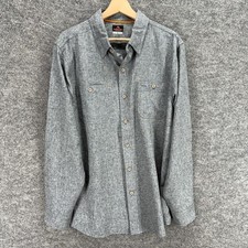 Ridgecut Shirt Men L Large Gray Button Up Collared Long Sleeve Pockets Regular