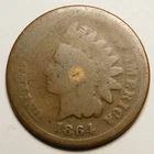 1864 L Indian Head Cent Penny Pointed Bust AG-Details "As Pictured  Not Cleaned"