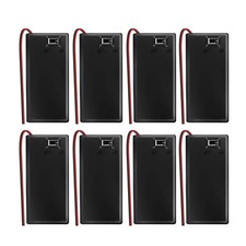 9V Battery Case, 9V Battery Holder Pack of 8 9V Battery Box with ON/Off Swit...