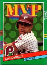 Len Dykstra Philadelphia Phillies MVP 410 Donruss 1990 Baseball Card