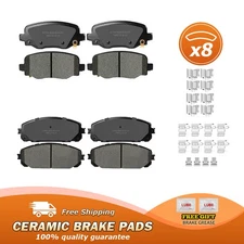 Front and Rear Ceramic Brake Pads For 2014 - 2022 Jeep Cherokee 2.0L 2.4L 3.2L