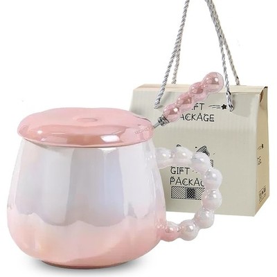 Personalized Ceramic Coffee Mug Tea Cup with Lid and Gift Box, Stylish and Cu...