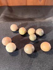 Nine Antique Pre Civil War Clay Marbles 1/2" to 5/8" A951