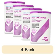 Dog Ear Cleaning Wipes with Aloe for Dogs 30 Count 4 Pack