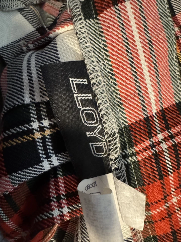 Falda plisada vintage para mujer Lloyd roja negra talla 6 EE. UU. Foto 4 de 4