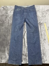 Vintage Levis Panatela Pants Mens Blue Denim Bell Wide Leg Talon Zip 70s