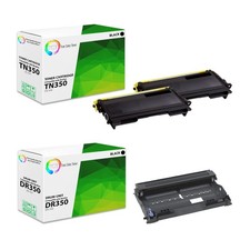 3Pk TCT Compatible TN350  DR350 For Brother HL 2040 MFC 7420 Toner  Drum Set