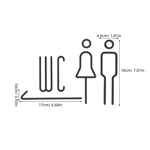 Plaque De Porte Toilettes - CHEMIN DE CAMPAGNE - Blanc - Métal - Artisanal - Maison