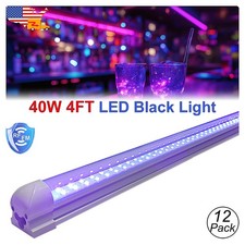 12 Pack 40W LED UV Bar Fixture 4FT Black Light Good for Christmas Birthday D cor
