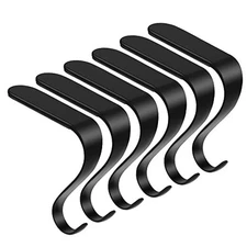  Pieces Christmas Stocking Holder Metal Mantel Stockings Hangers 6 Black