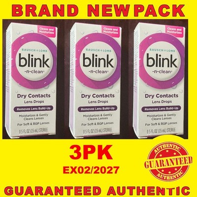 Blink N Clean Dry Contact Lens Drops 0.5 FL OZ 15 ML STERILE Bausch Lomb