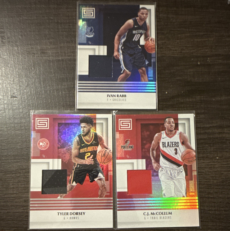 Panini 2017-18 Status Materials NBA Memorabilia Card Lot 3 Rabb Dorsey McCollum
